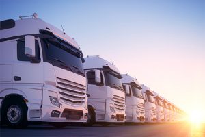 A fleet of freight trucks