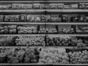 grocery store produce shelf