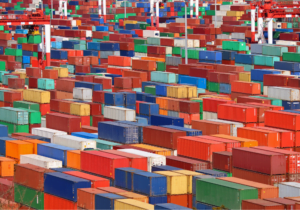 An overwhelming amount of shipping containers displayed