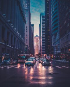 An image of the downtown city street view of Minneapolis Minensota